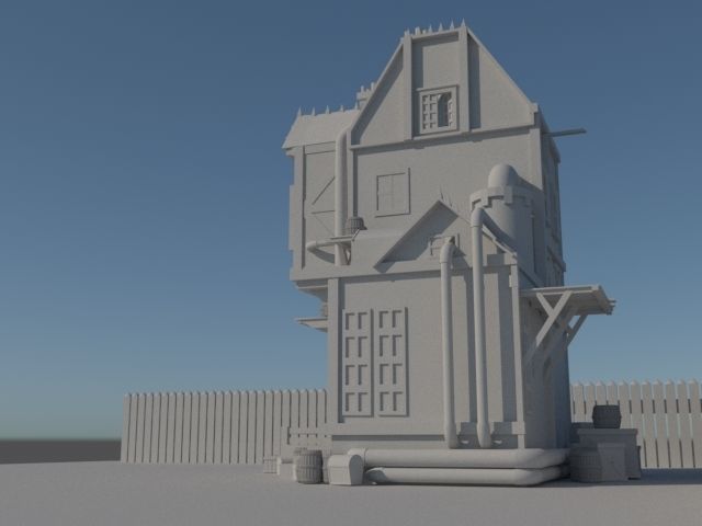 House Model steampunk 3D print model_2