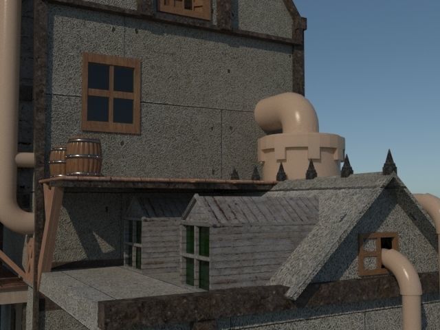 House Model steampunk 3D print model_10