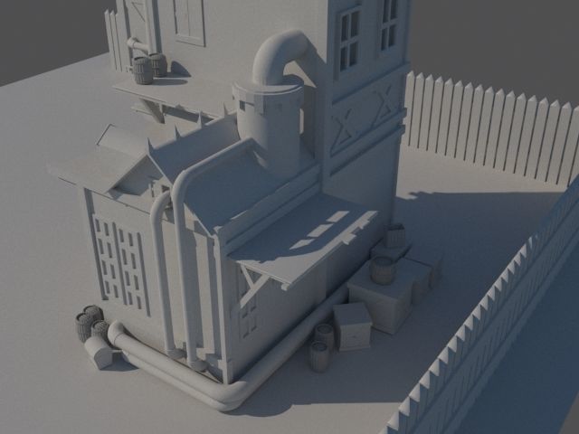 House Model steampunk 3D print model_3