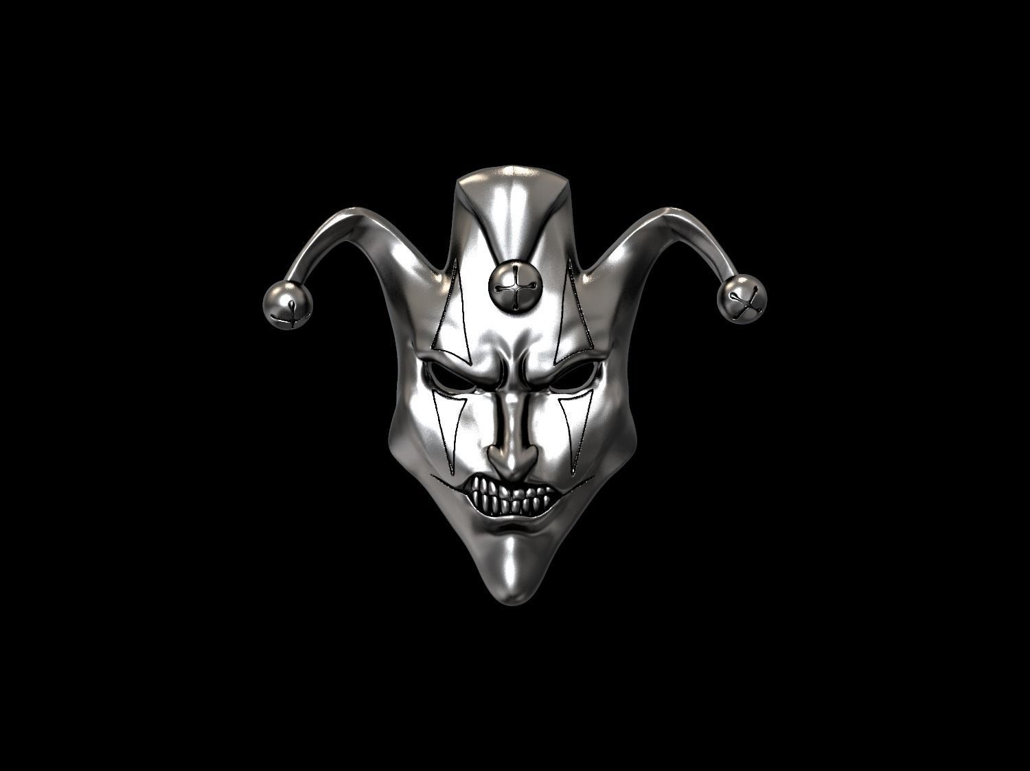 Mask face jester joker relief 3D print model 3D print model_2