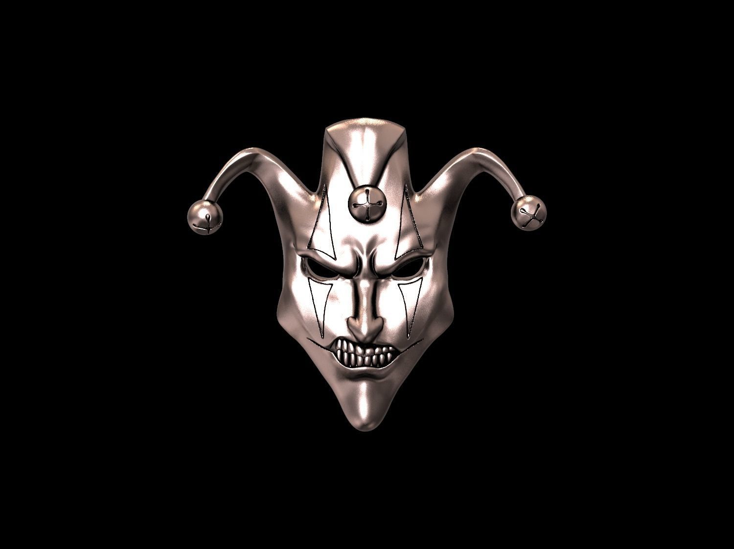 Mask face jester joker relief 3D print model 3D print model_25