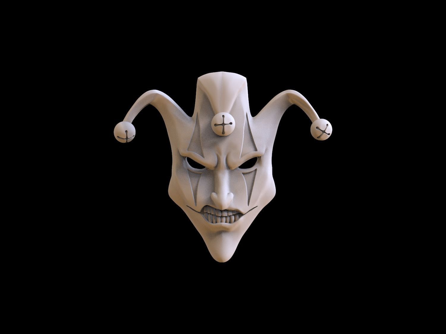 Mask face jester joker relief 3D print model 3D print model_27