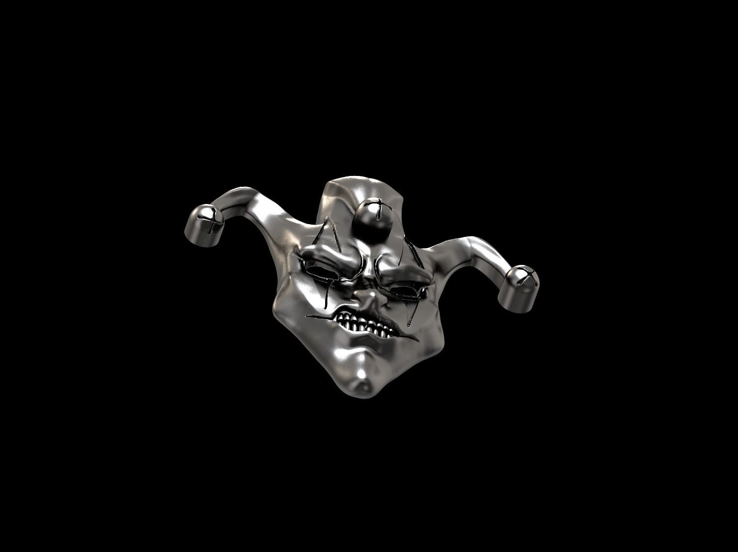 Mask face jester joker relief 3D print model 3D print model_23