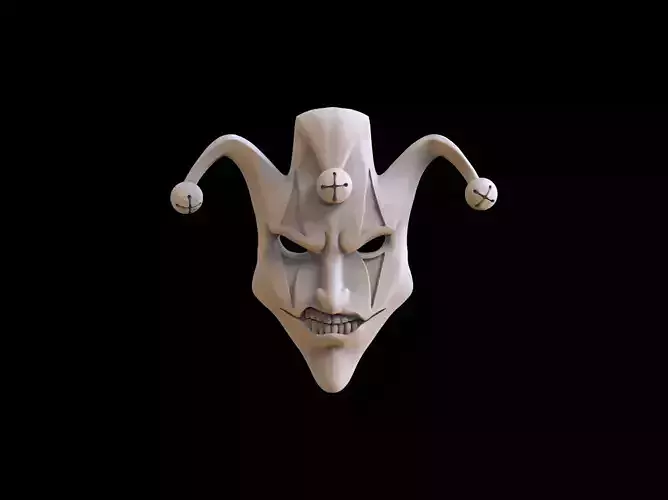 Mask face jester joker relief 3D print model