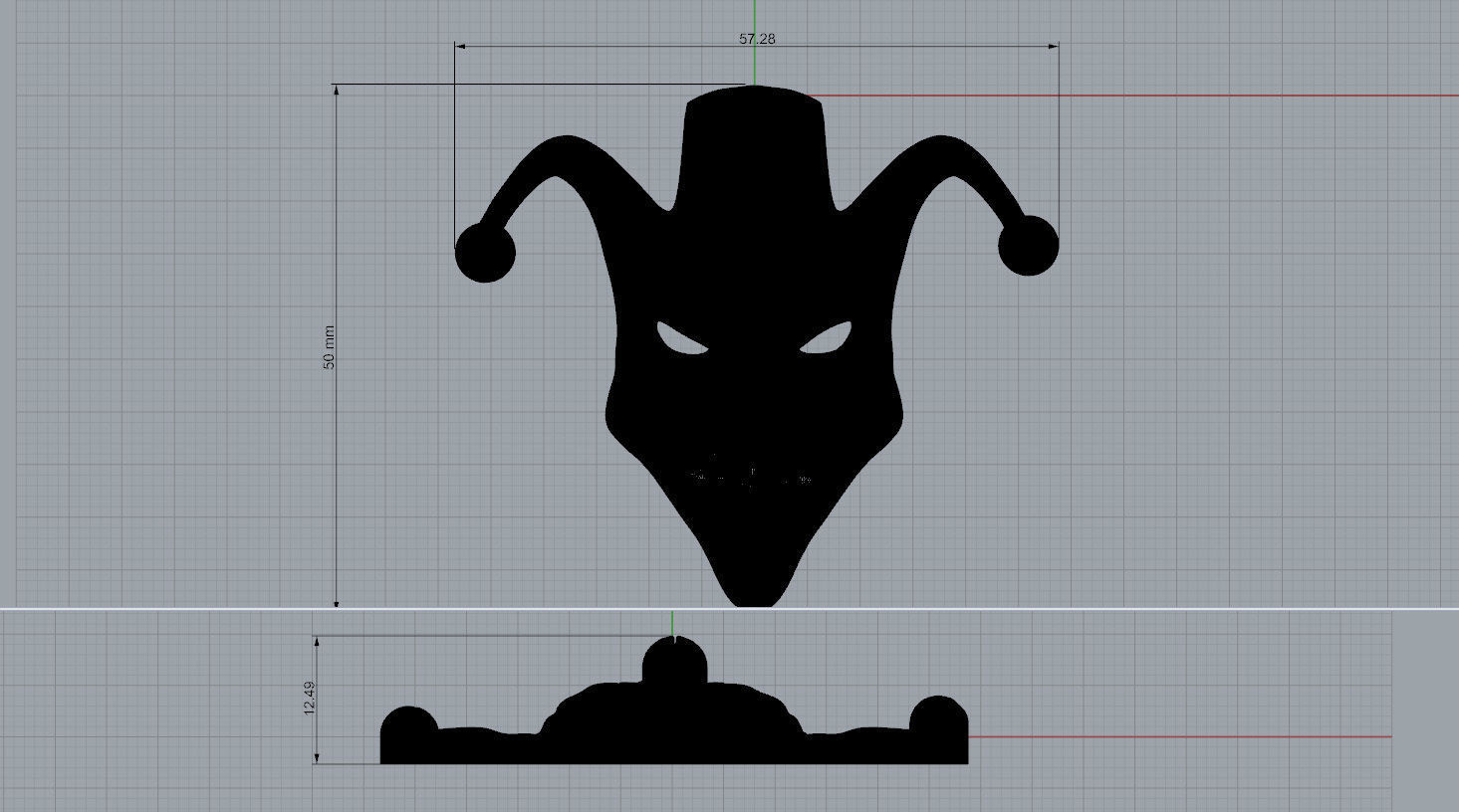 Mask face jester joker relief 3D print model 3D print model_5