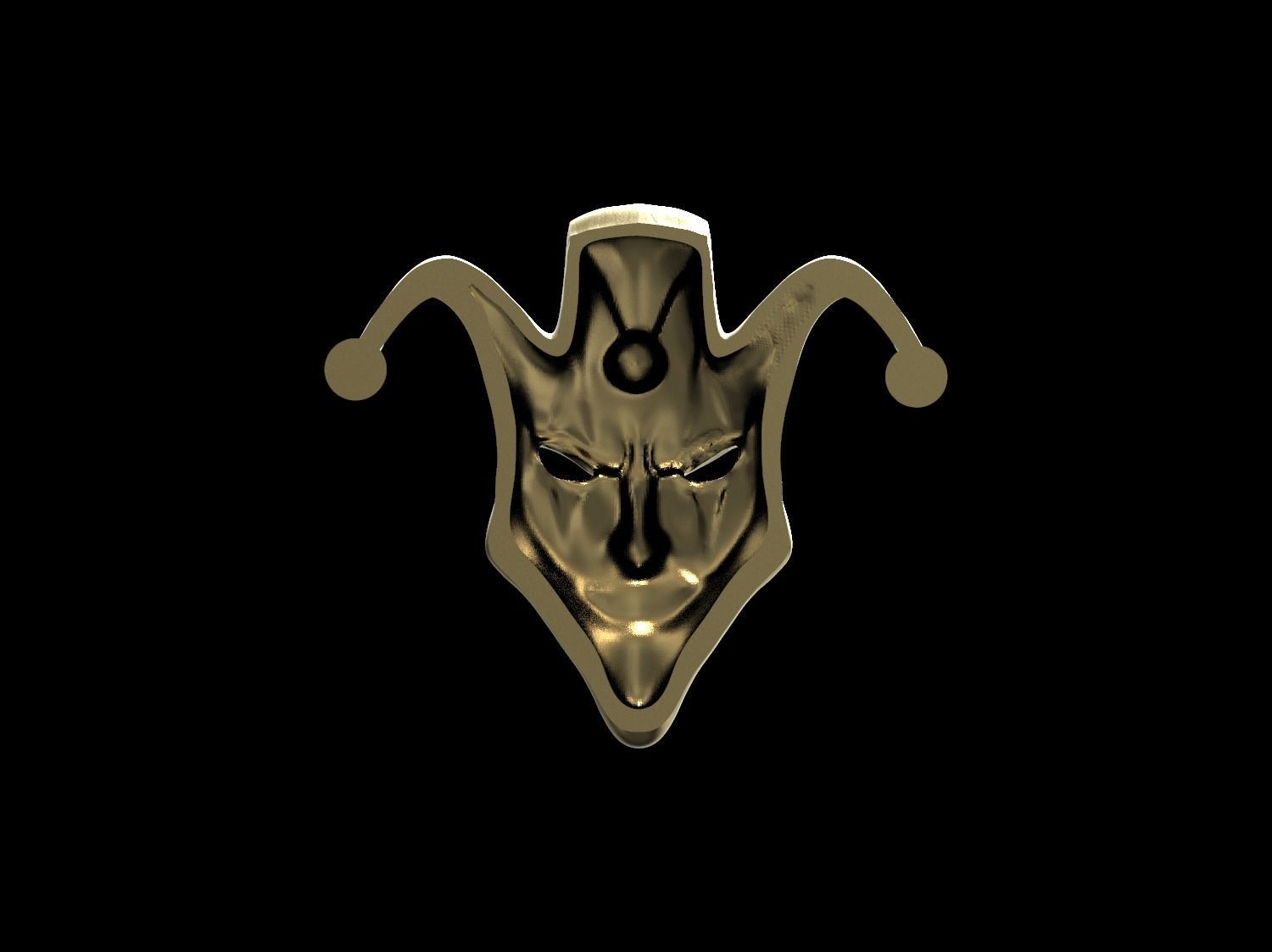 Mask face jester joker relief 3D print model 3D print model_29