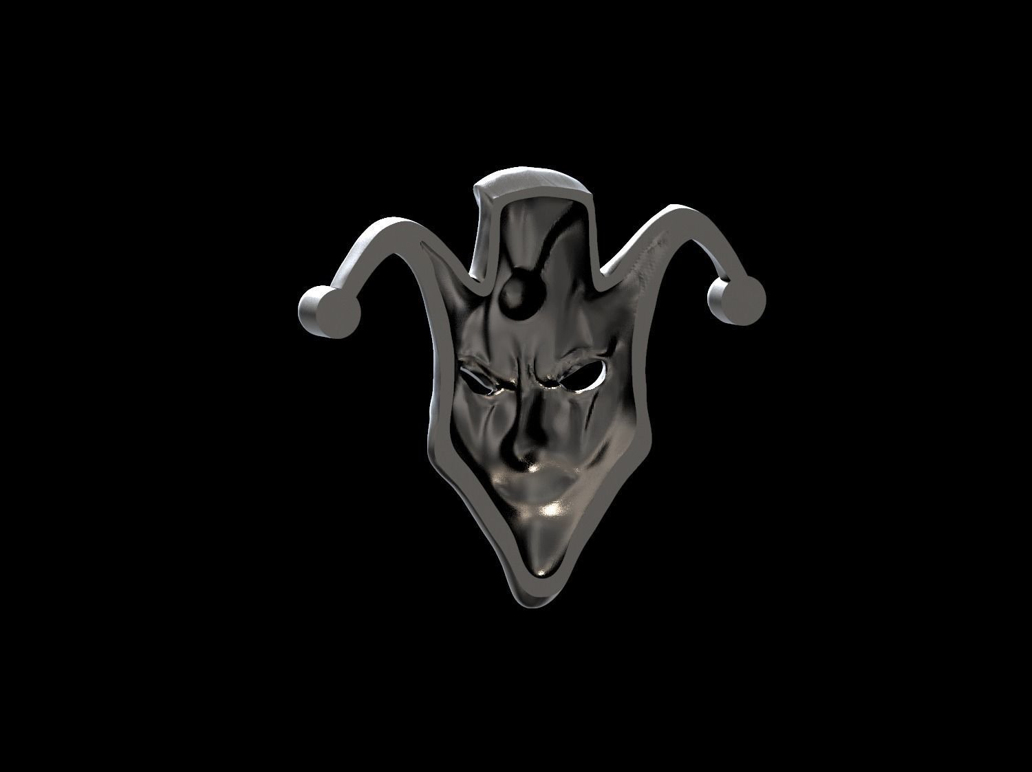Mask face jester joker relief 3D print model 3D print model_30