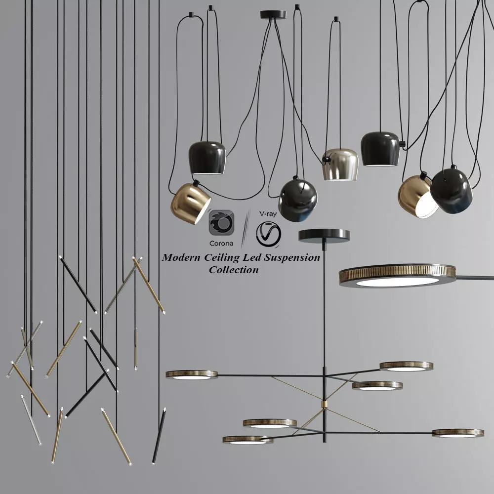 Modern Ceiling Led Suspension Collection 3D model