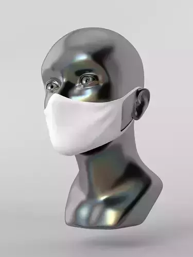 Face mask on the head of a woman mannequin head Low-poly 3D model