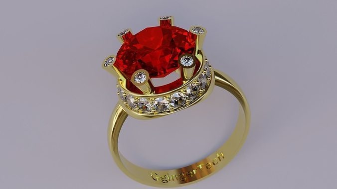 Ruby ring 3D print model