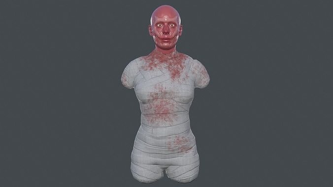 skinless girl Low-poly 3D model