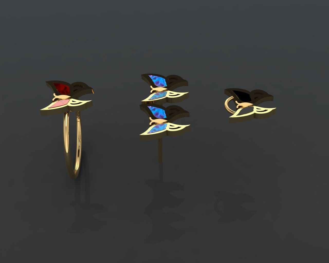 Z88- butterfry Diamond set 3D print model_2