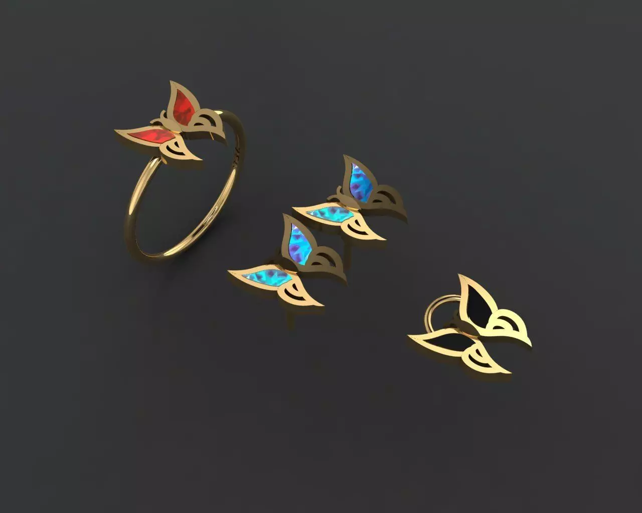 Z88- butterfry Diamond set 3D print model_0