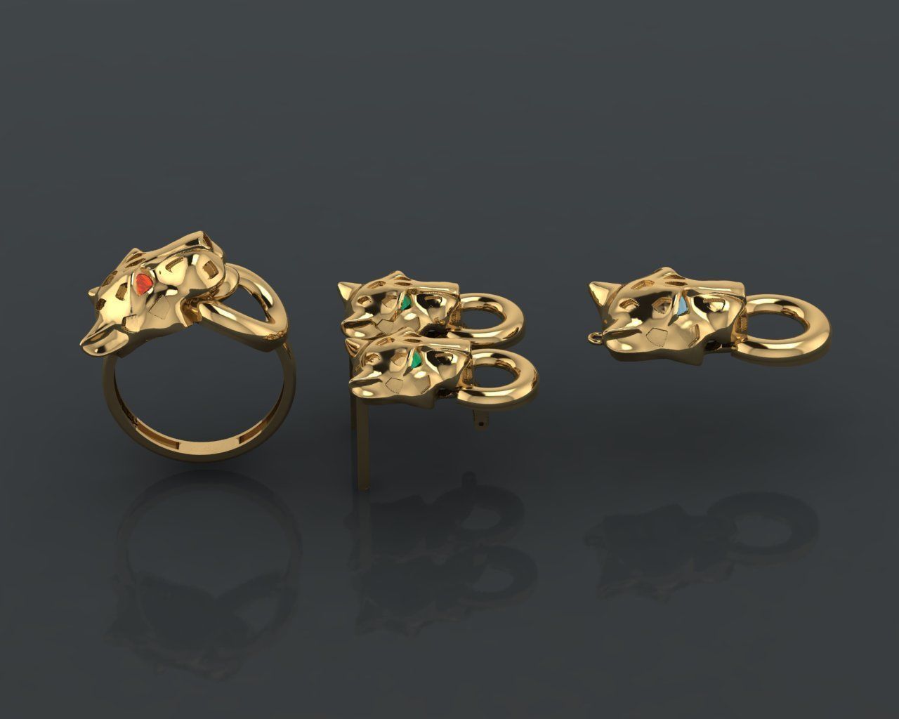 Z89-panther Diamond set 3D print model_3