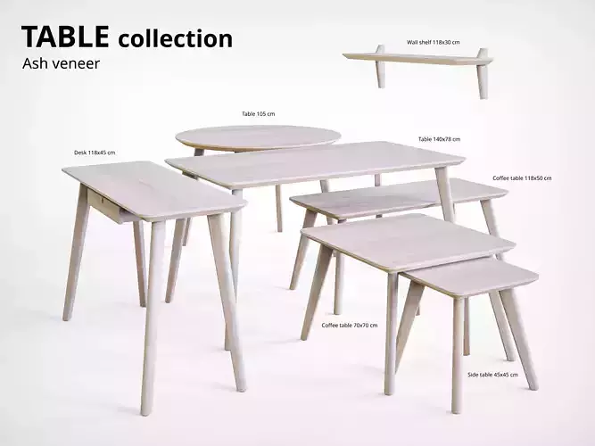 Table Collection Ash Veneer