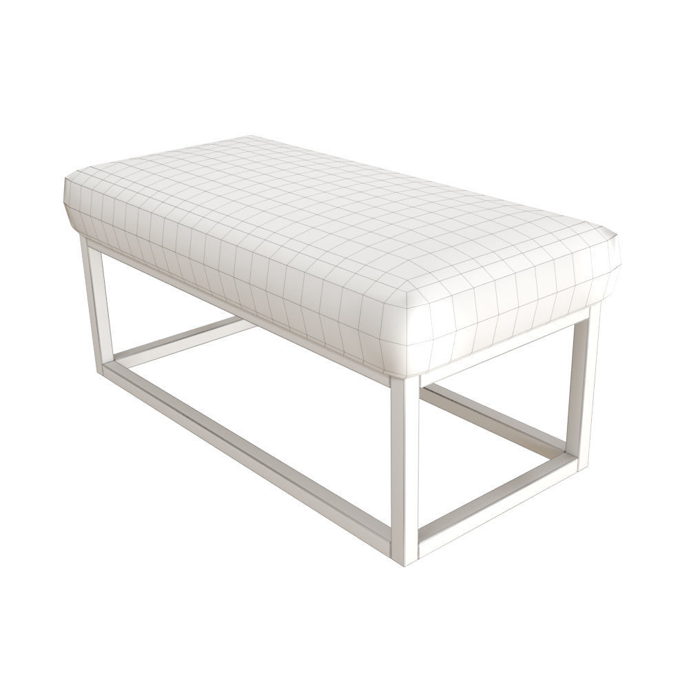 Marilyn Bench Ottoman Faux Fur 3D model_4