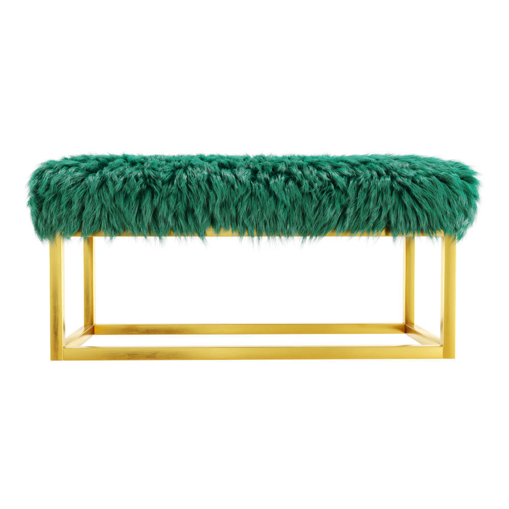 Marilyn Bench Ottoman Faux Fur 3D model_1