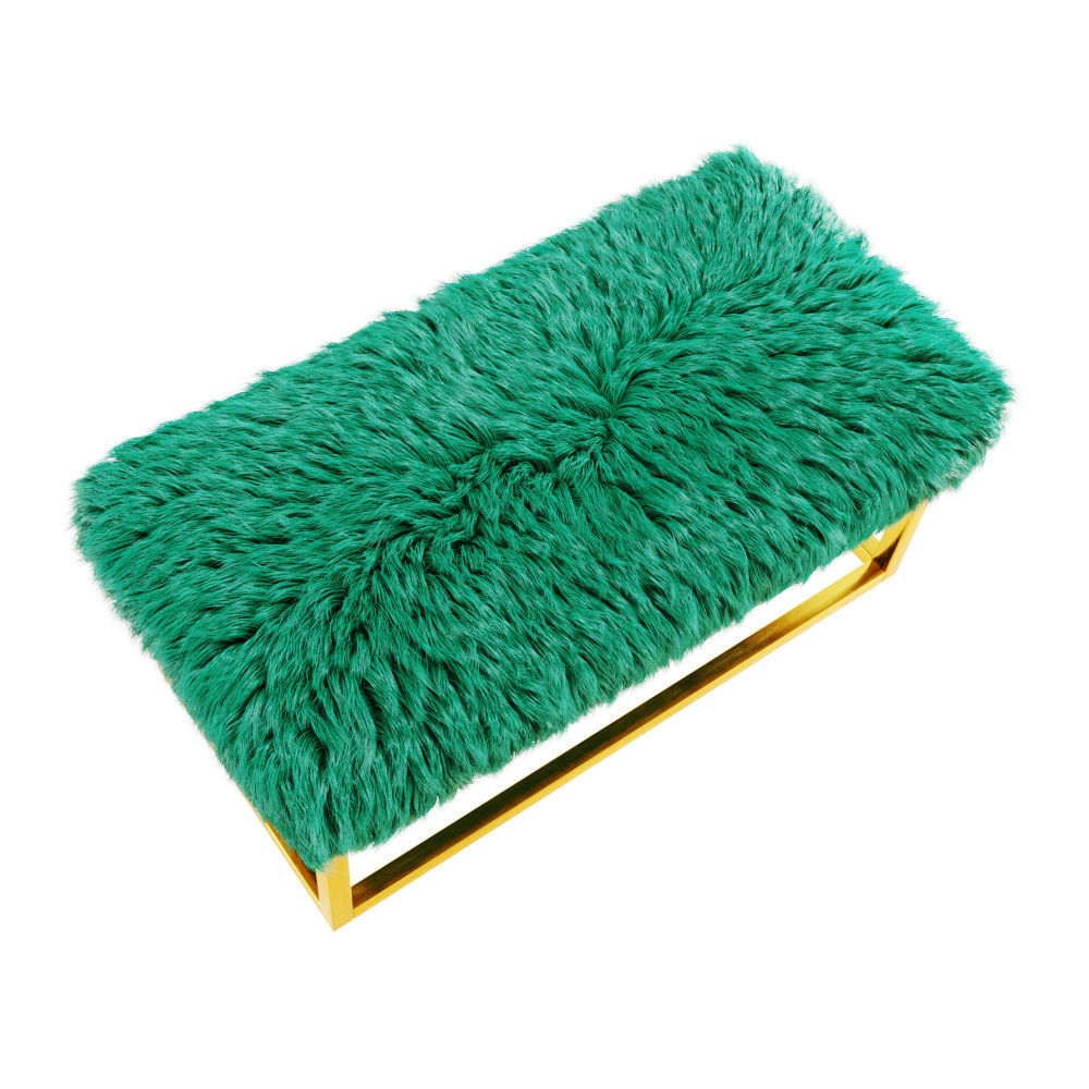 Marilyn Bench Ottoman Faux Fur 3D model_3