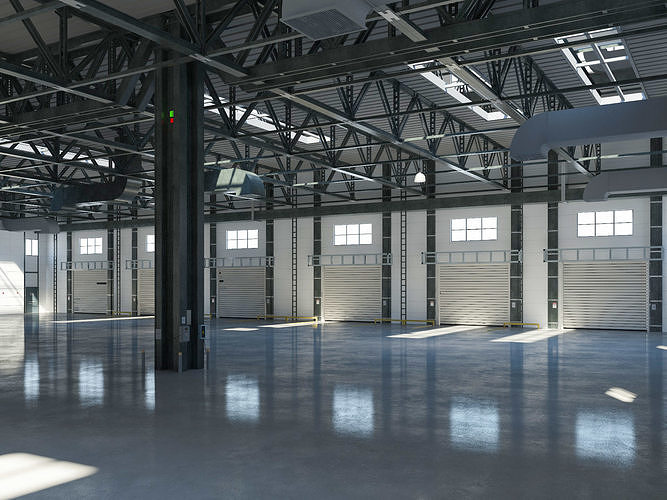 Warehouse 6 interior and exterior 3D model 7