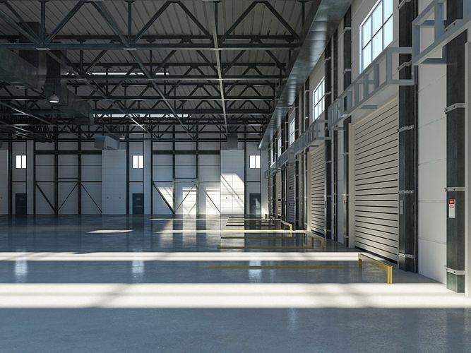 Warehouse 6 interior and exterior 3D model 5