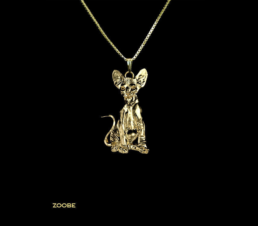 Sphynx gold cat 3D print model_2