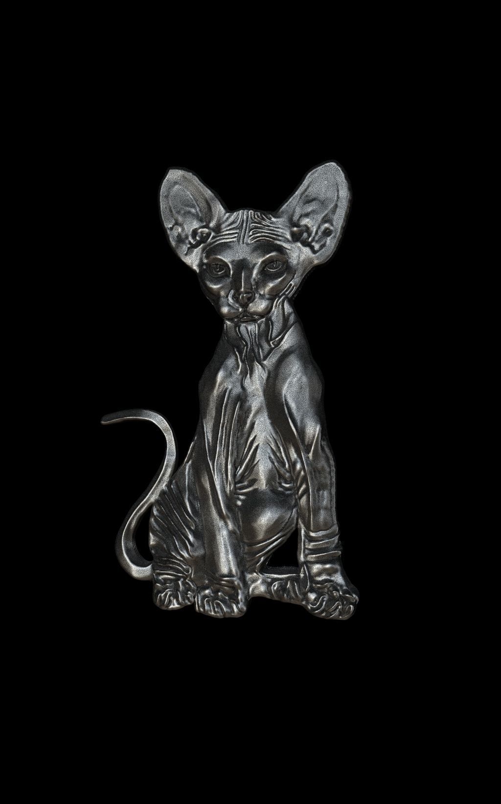Sphynx gold cat 3D print model_1