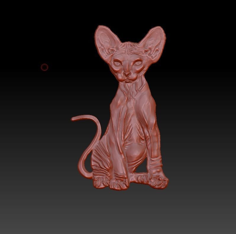 Sphynx gold cat 3D print model_4
