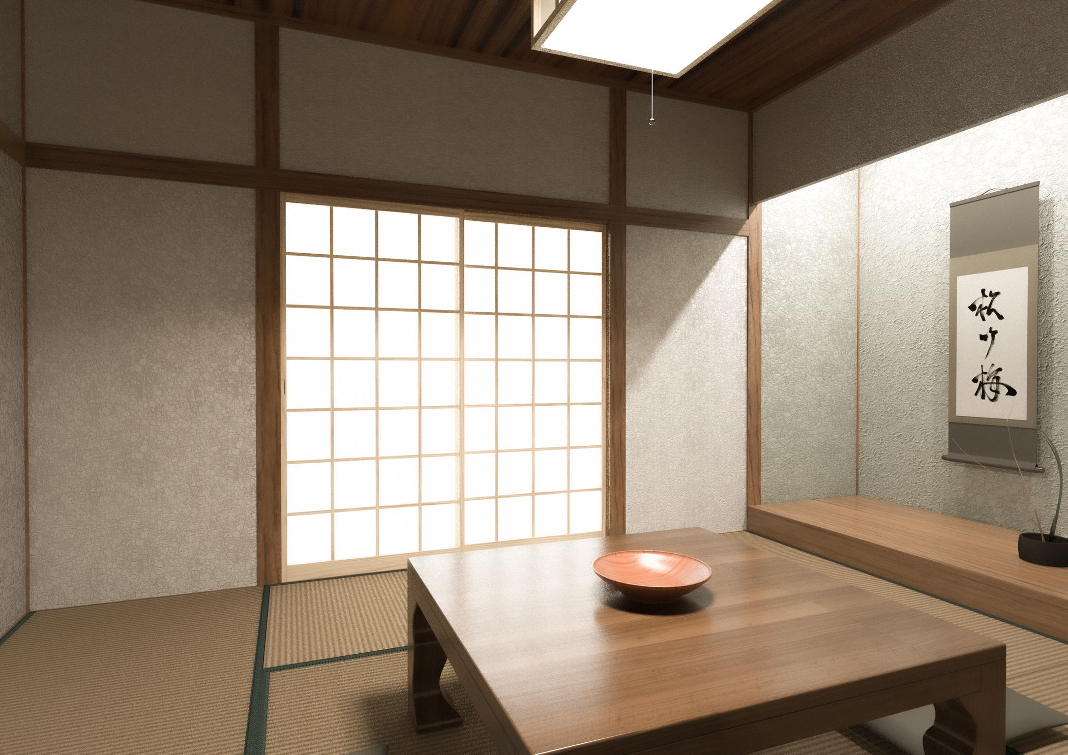 Japanese-style room 3D model_2
