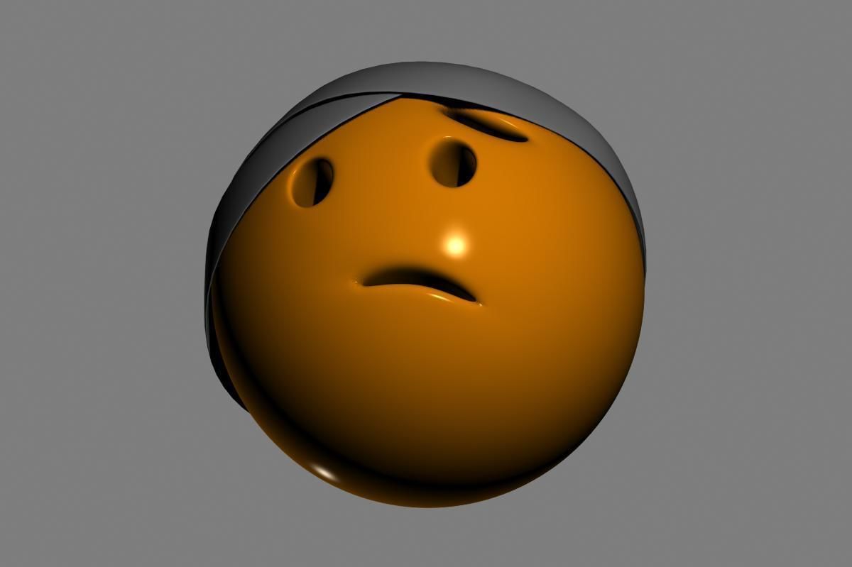 Emoji Face with Head-Bandage 3D model_10
