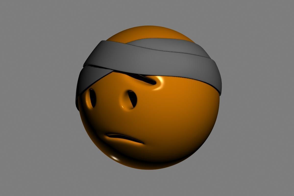 Emoji Face with Head-Bandage 3D model_4