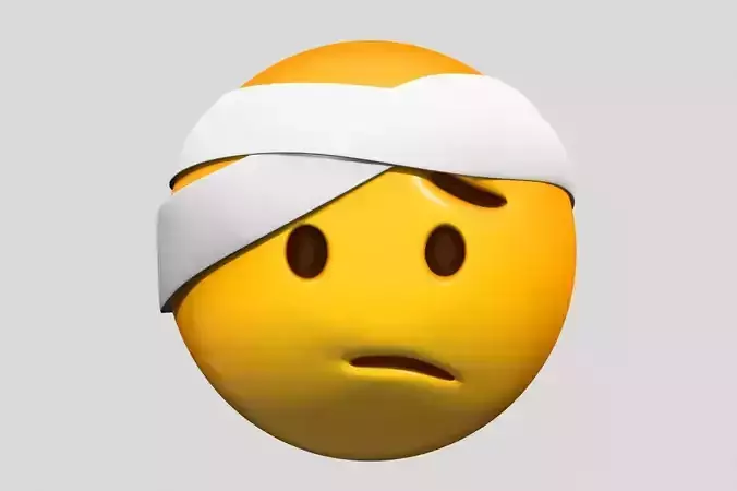 Emoji Face with Head-Bandage 3D model
