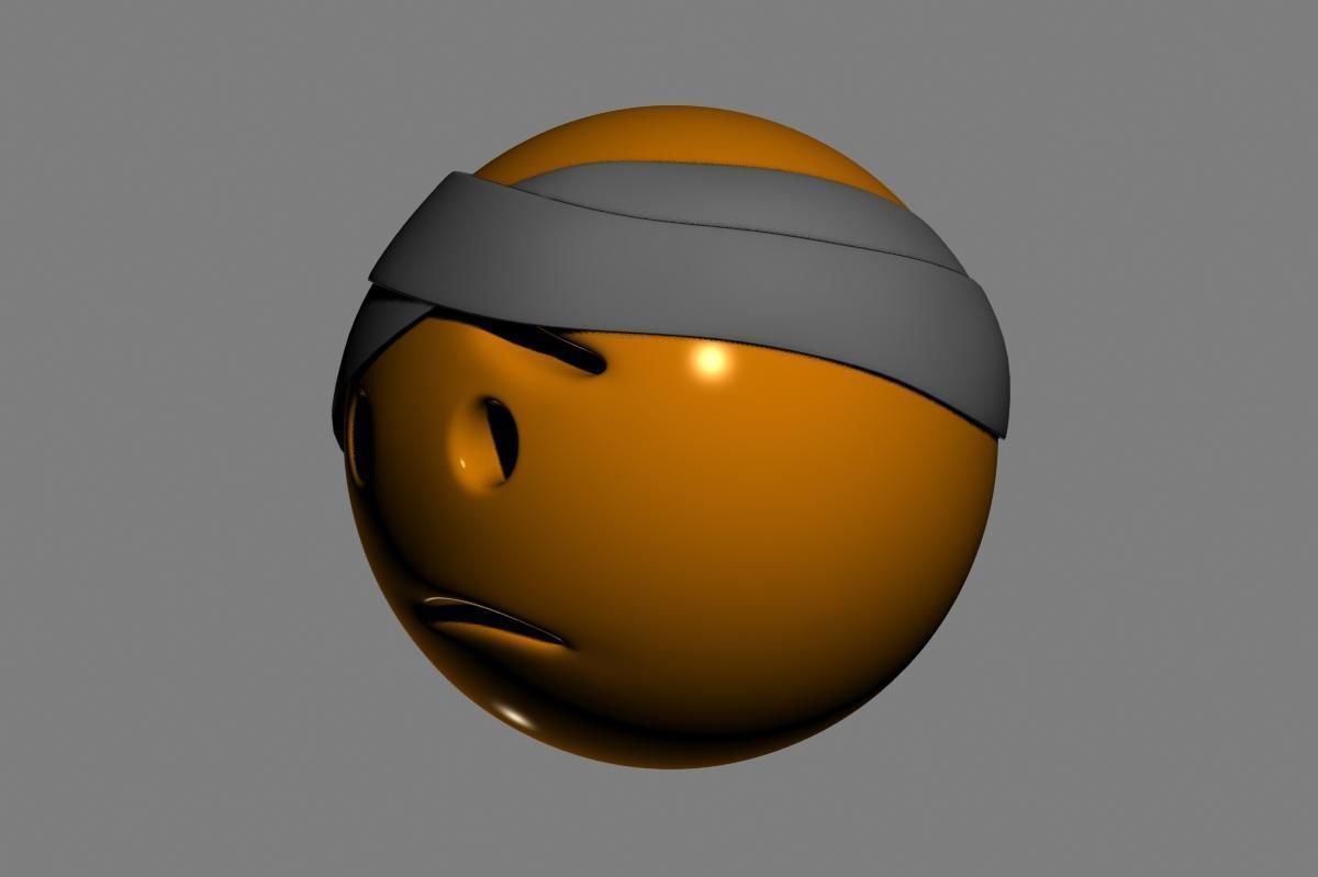 Emoji Face with Head-Bandage 3D model_5