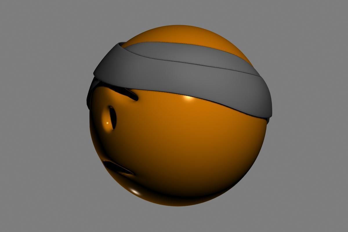 Emoji Face with Head-Bandage 3D model_6