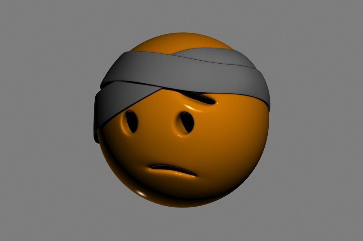 Emoji Face with Head-Bandage 3D model_3