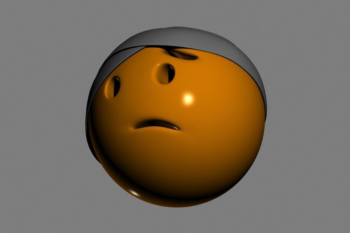 Emoji Face with Head-Bandage 3D model_9