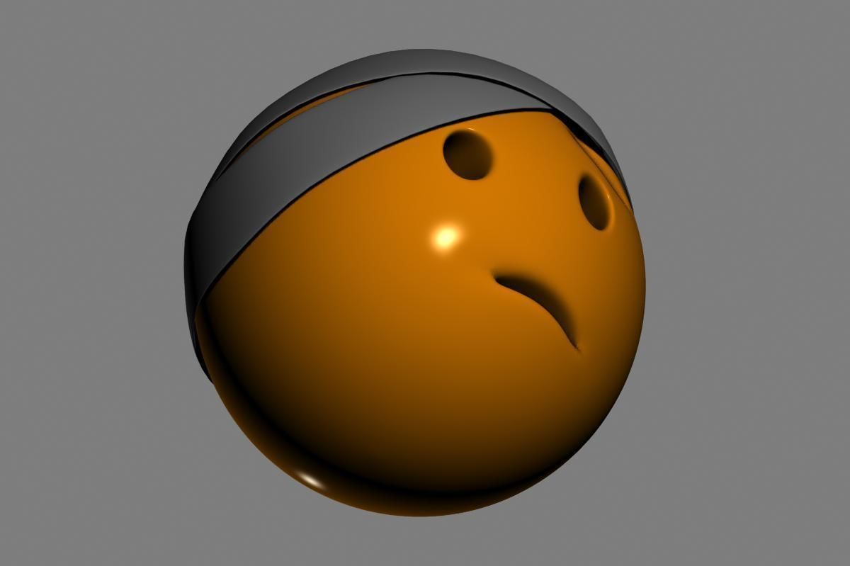 Emoji Face with Head-Bandage 3D model_12
