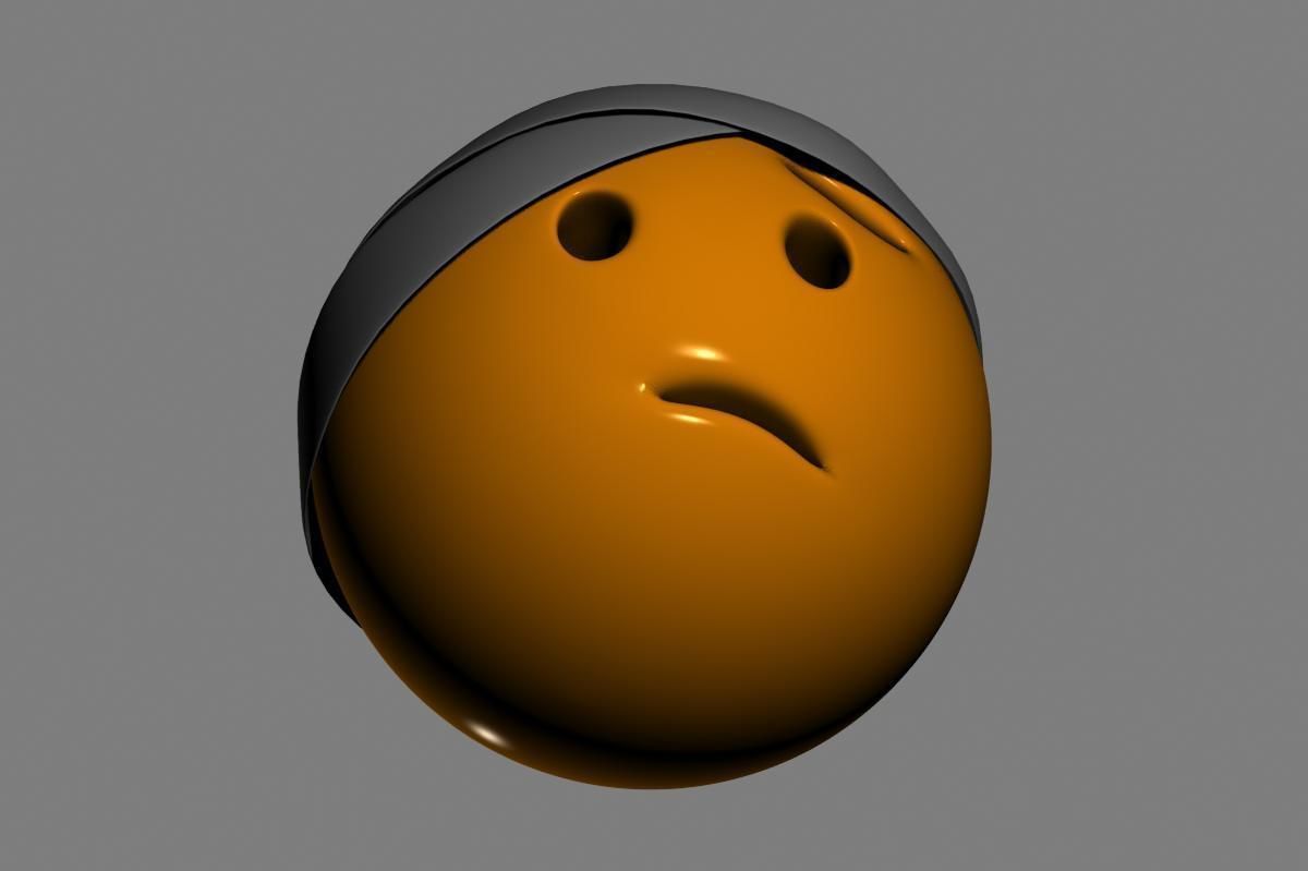 Emoji Face with Head-Bandage 3D model_11