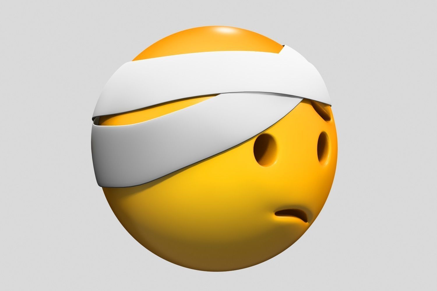 Emoji Face with Head-Bandage 3D model_1