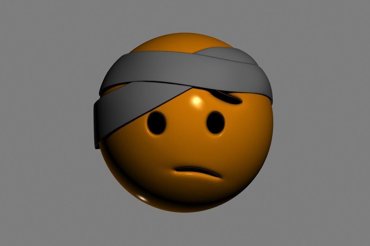 Emoji Face with Head-Bandage 3D model_22