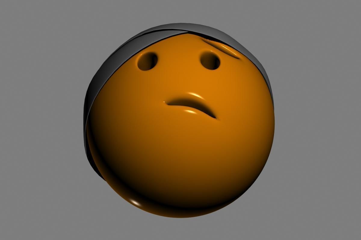 Emoji Face with Head-Bandage 3D model_21