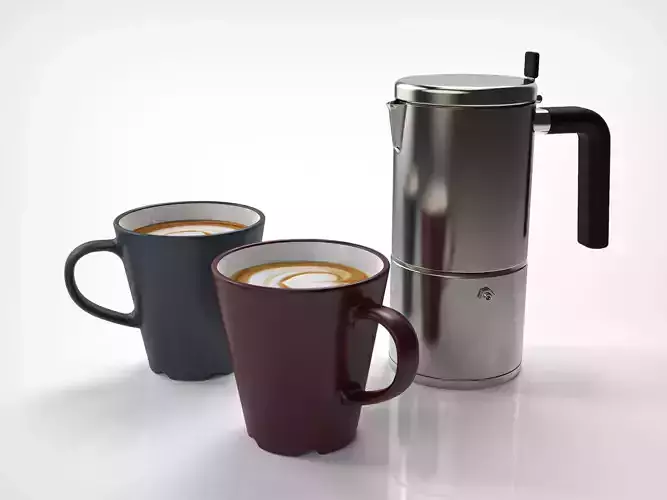 Coffee Pot and Coffee Cup