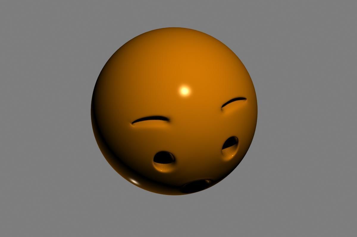 Emoji Hushed Face 3D model_18