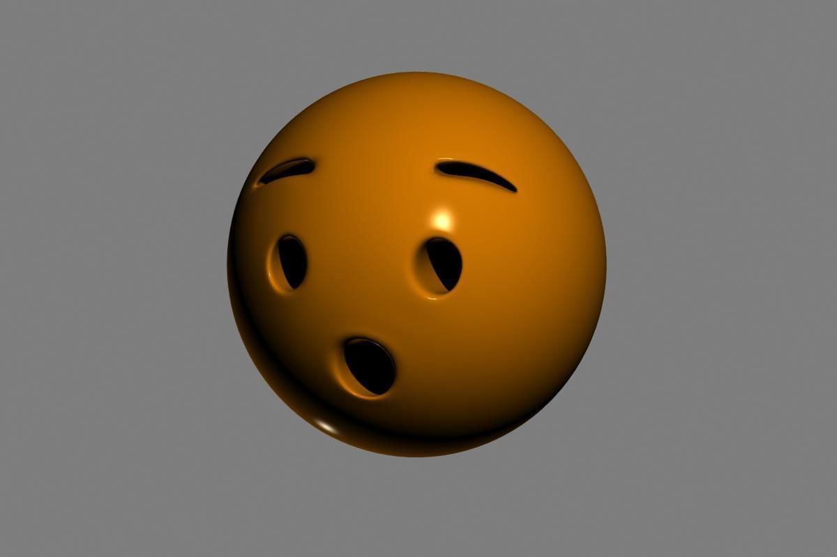 Emoji Hushed Face 3D model_3