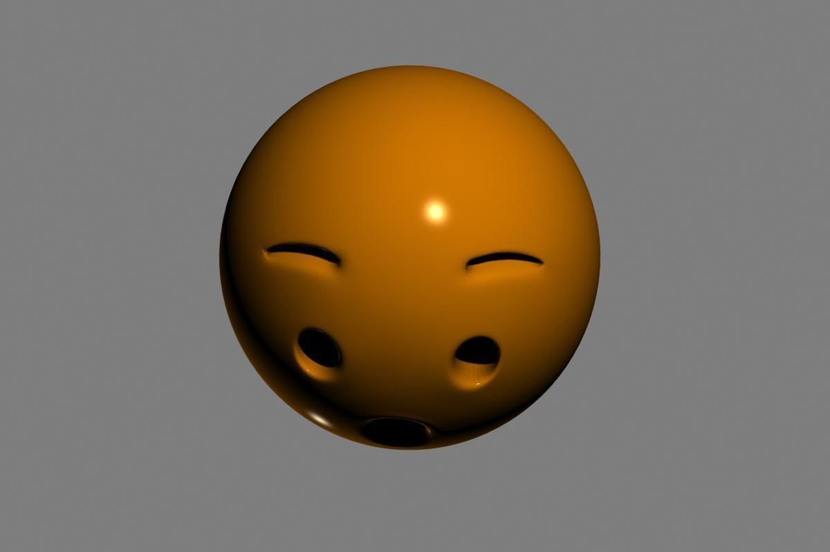 Emoji Hushed Face 3D model_19