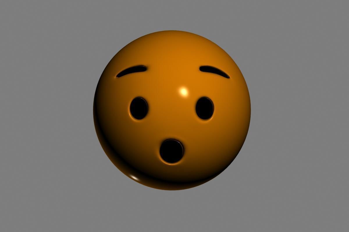 Emoji Hushed Face 3D model_22