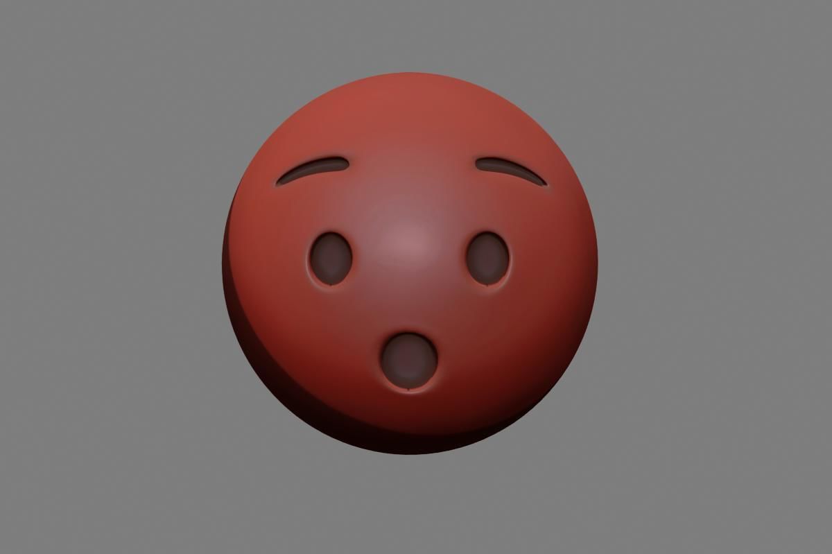 Emoji Hushed Face 3D model_43