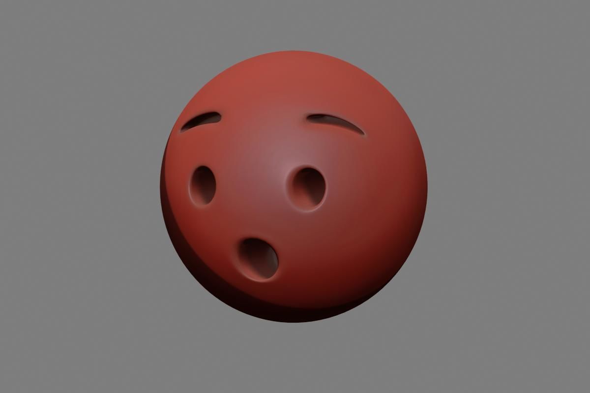 Emoji Hushed Face 3D model_24