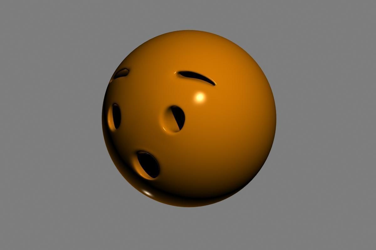 Emoji Hushed Face 3D model_4