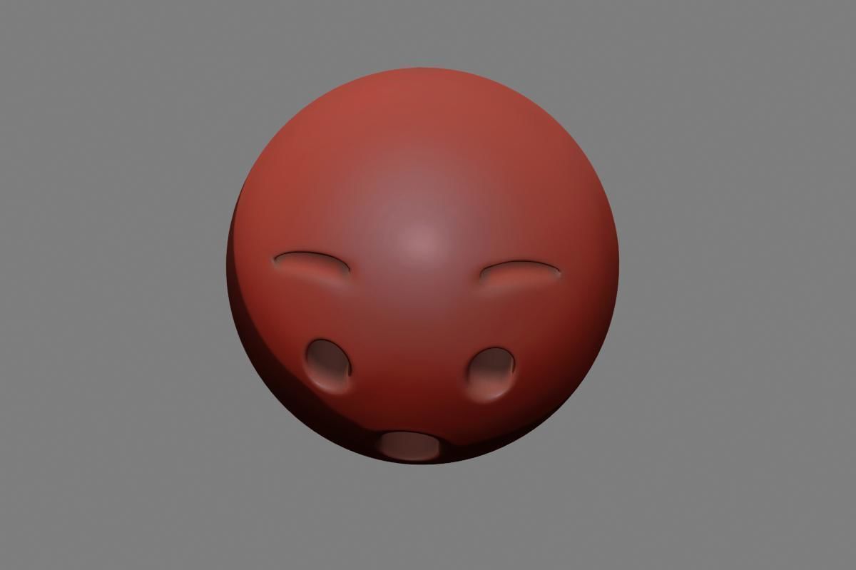 Emoji Hushed Face 3D model_40