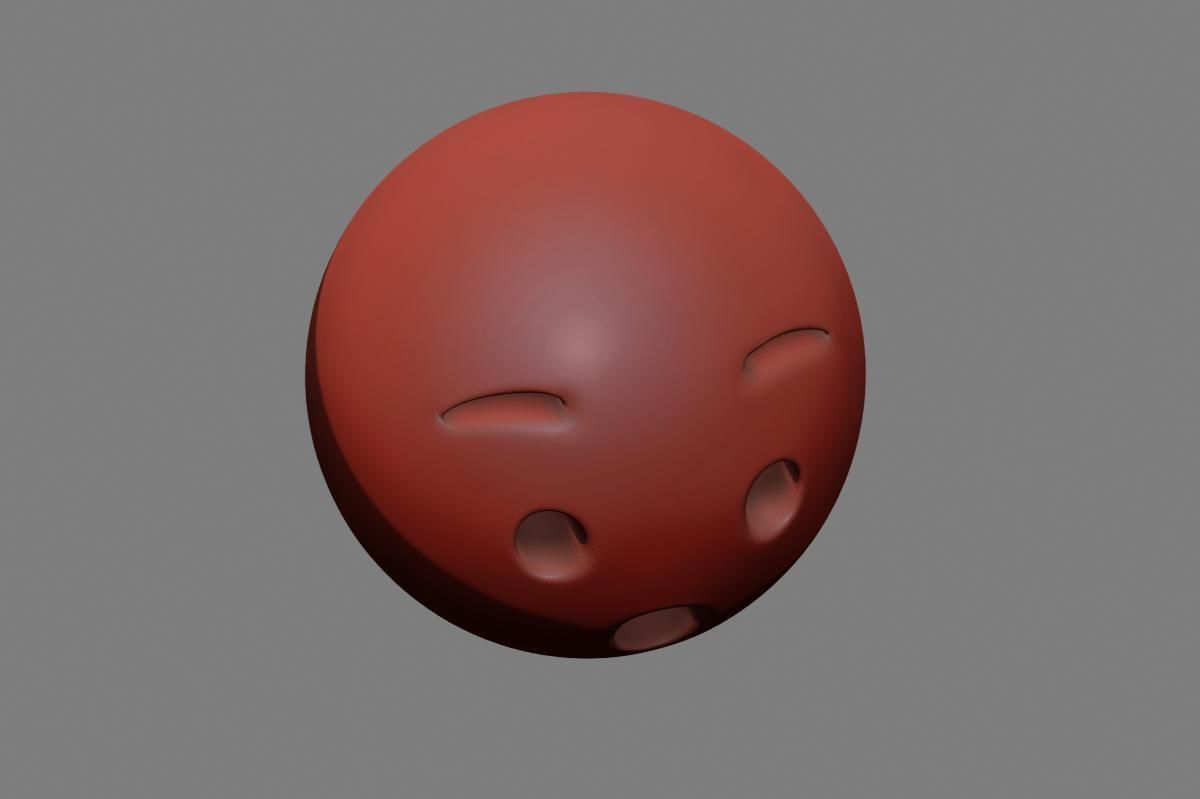 Emoji Hushed Face 3D model_39